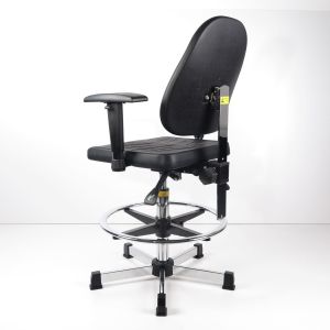 Durable Ergonomic Task Stool Polyurethane Foam Seat / Back Tilt Adjustment