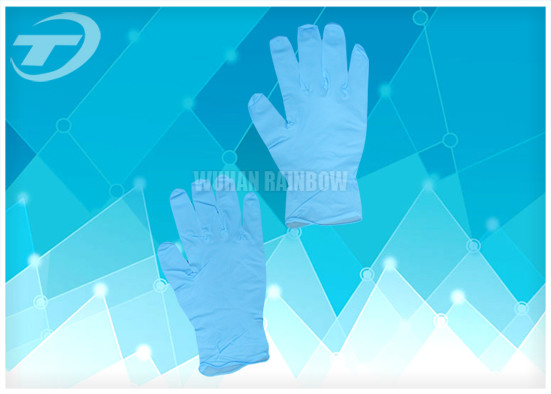 Blue Color Medical Disposable Gloves Nitrile Exam Gloves Powder Free