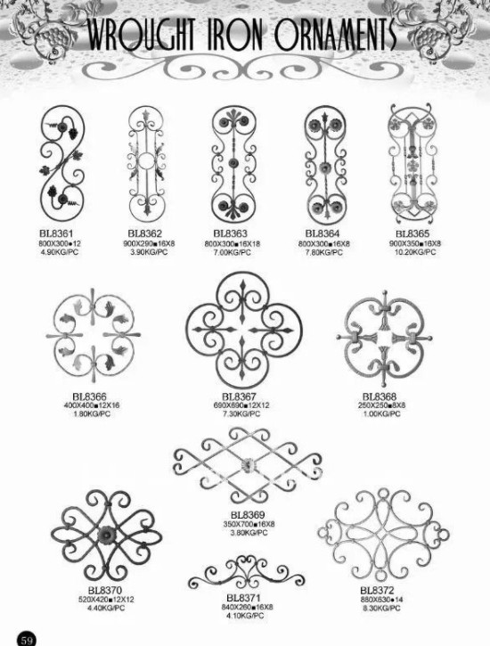 Wrought Cast Iron Ornaments Powder Coating For Stair Railings / Handrails