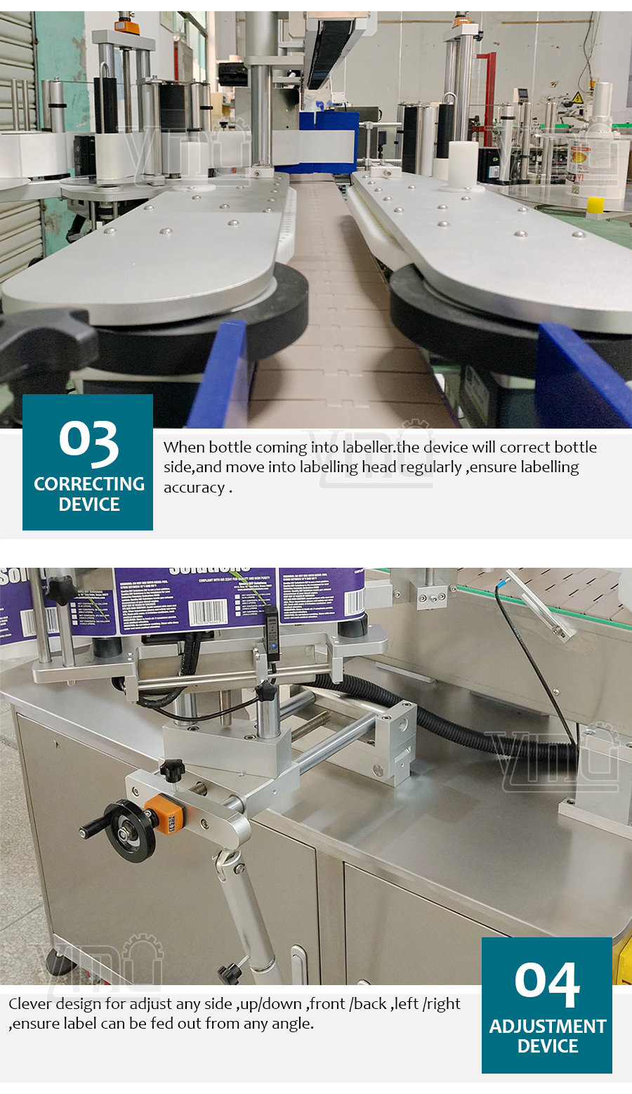Double Sided Sticker Square Flat Bottle 2 Sides Labeling Machine Auto Lube Laundry Detergent Can