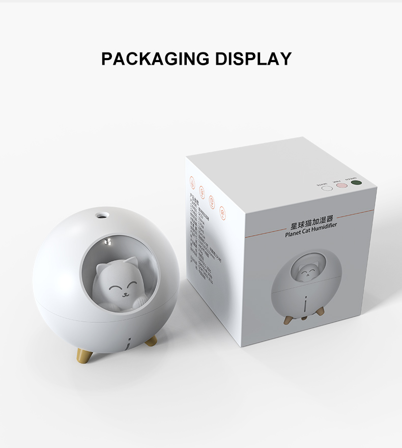 Homefish OEM Hava Nemlendirici 220ml Water Tank Capacity Luftbefeuchter Colorful Night Light Mini Umidificador Humidifier