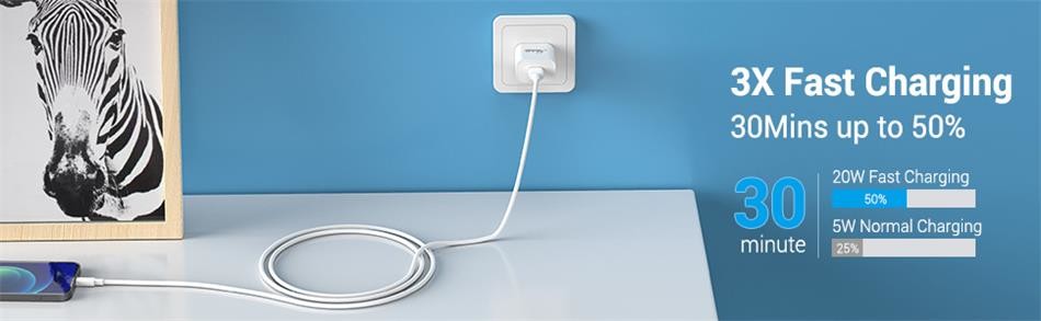 3A USB C To Lightning Cable , 3FT IPhone 12 Fast Charger Cable 20w