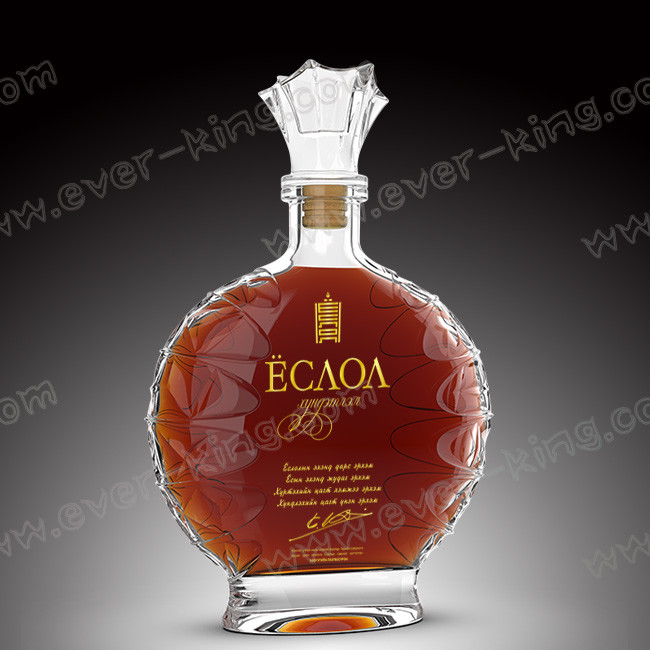 ISO9001 Rectangle Screw Top 750ml Liquor Bottles