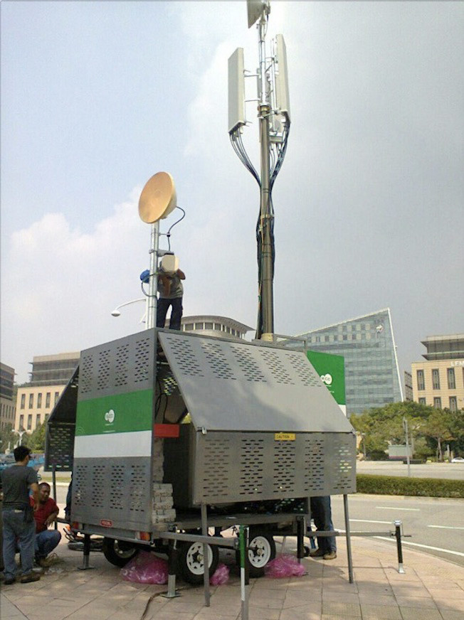 25m Lockable Pneumatic Telescoping Mast 200kg payloads NR4200-25000-200L for mobile telecom tower
