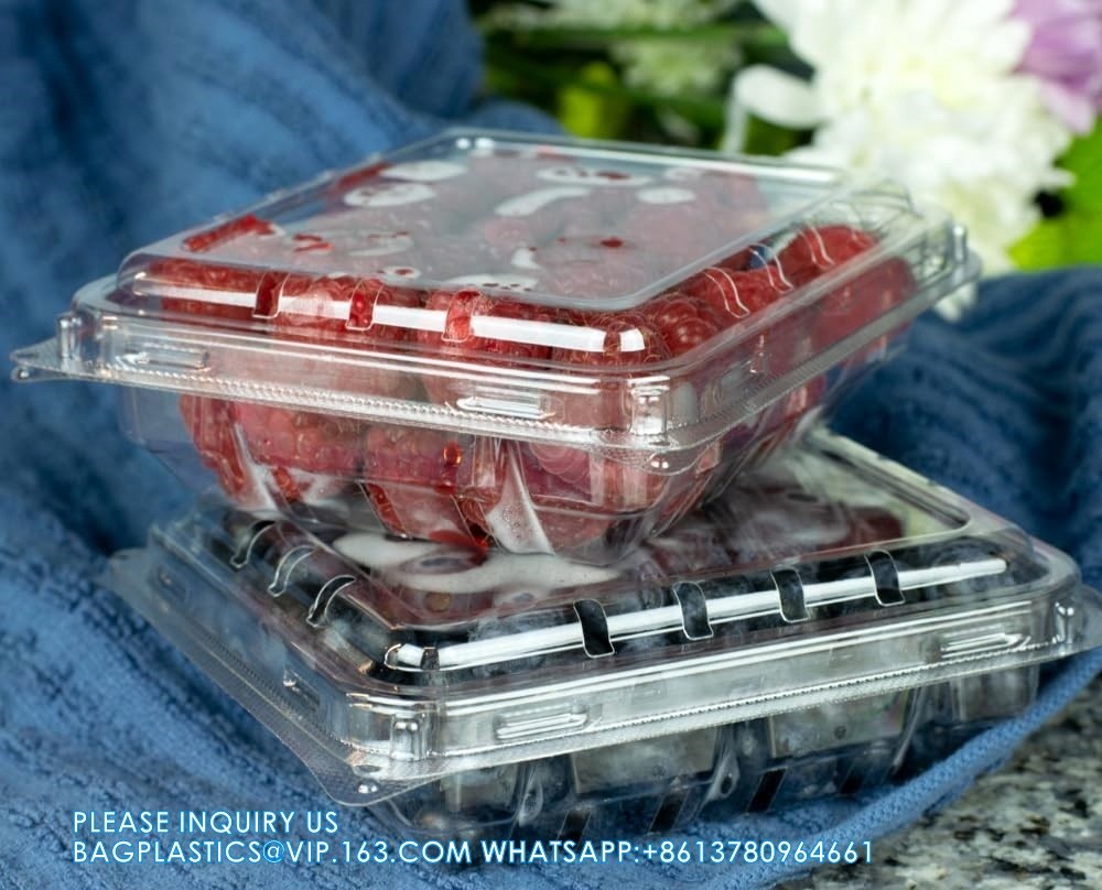 Wholesale Transparent Fresh Strawberry Packaging Container Supermarket Food Plastic Box Plastic Strawberry Packing Box