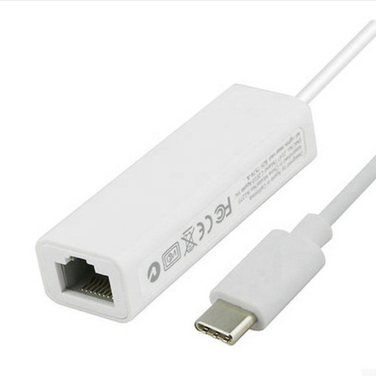 Plug and Play 100Mbps Gigabit USB Type C to RJ45 Ethernet Lan Network Adapter for Laptop Computer