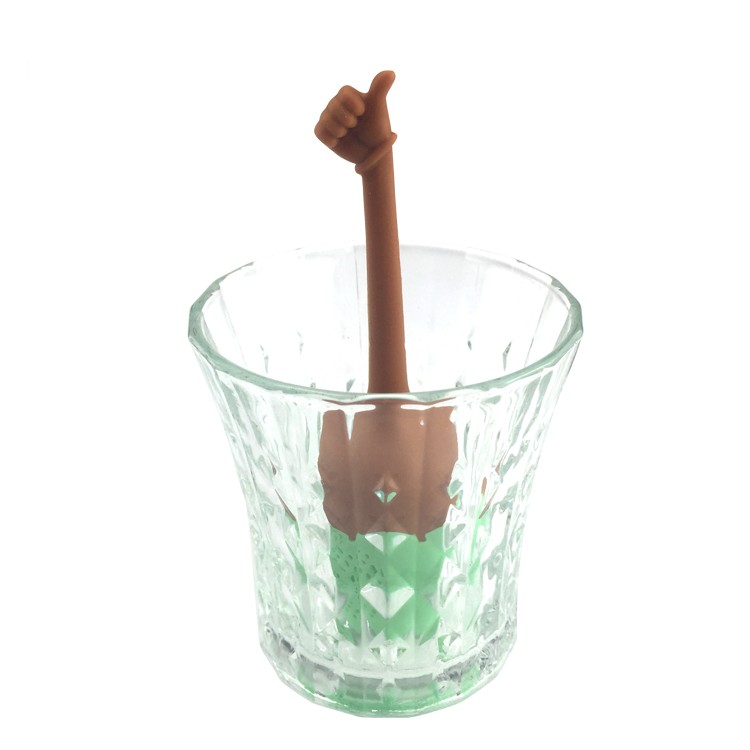 Cute creativity wholesale high quality custom Unique gesture Series shape loose leaf tea filter travel silicone tea infuser