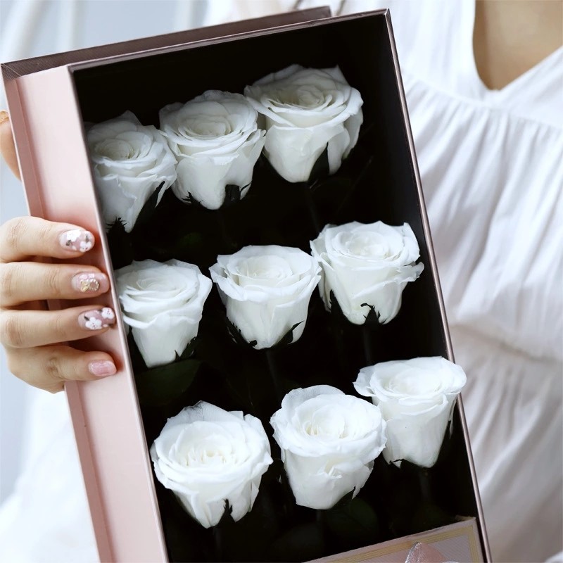 Selling China long life rose guns flower box gift Preserved Flowers Christmas gift