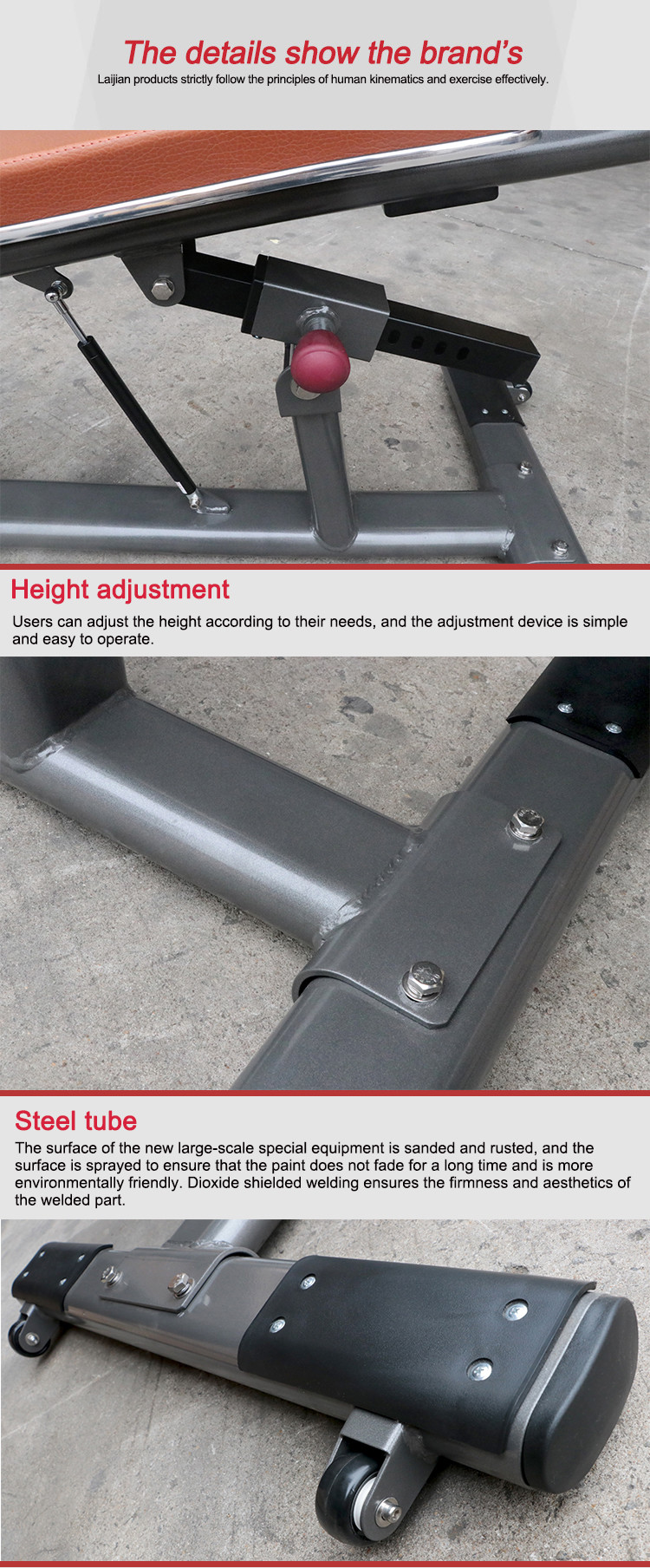 Gray Frame Abdominal Bench Machine With Roller Wheel