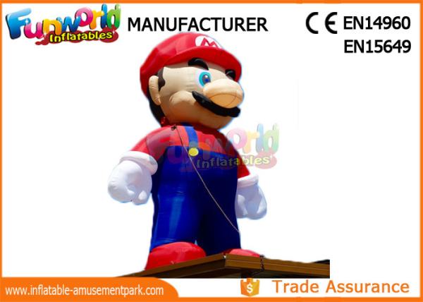PVC Coated Nylon 3 - 8m Advertising Inflatables Mario Model / Inflatable Cartoon