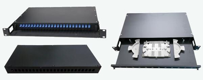 1 RU 12 Port Singlemode LC-UPC Rack Mount Patch And Splice Panel 900um Pigtails