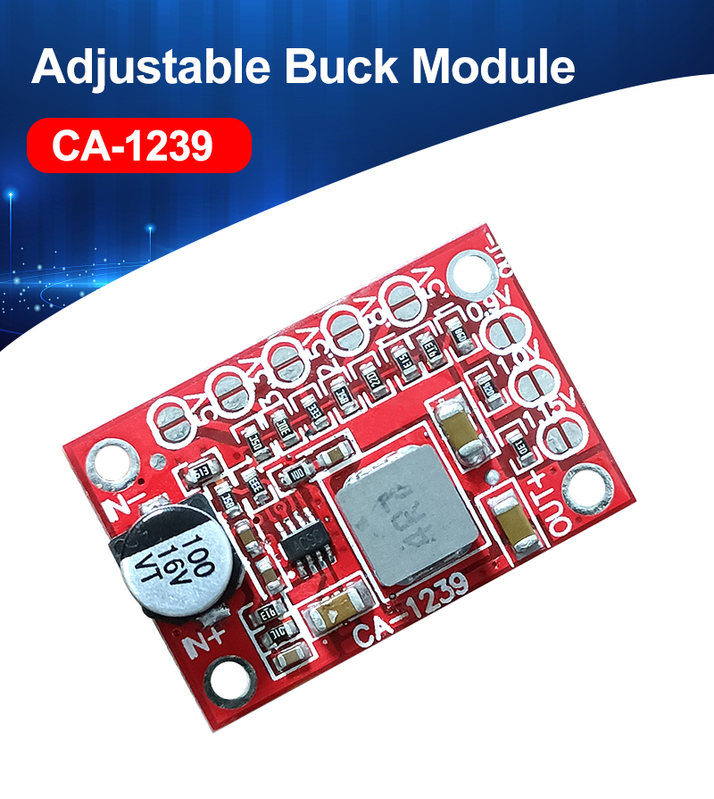 CA-1239 Adjustable Buck Converter 5-15V Input 1.25V/1.5V/1.8V/2.5V/3.3V/5V Output Board Mount DC-DC Step down Power Module