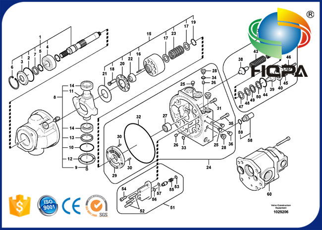 VOE14578732 14578732 Hydraulic Main Pump Seal Kit for Volvo EC60C