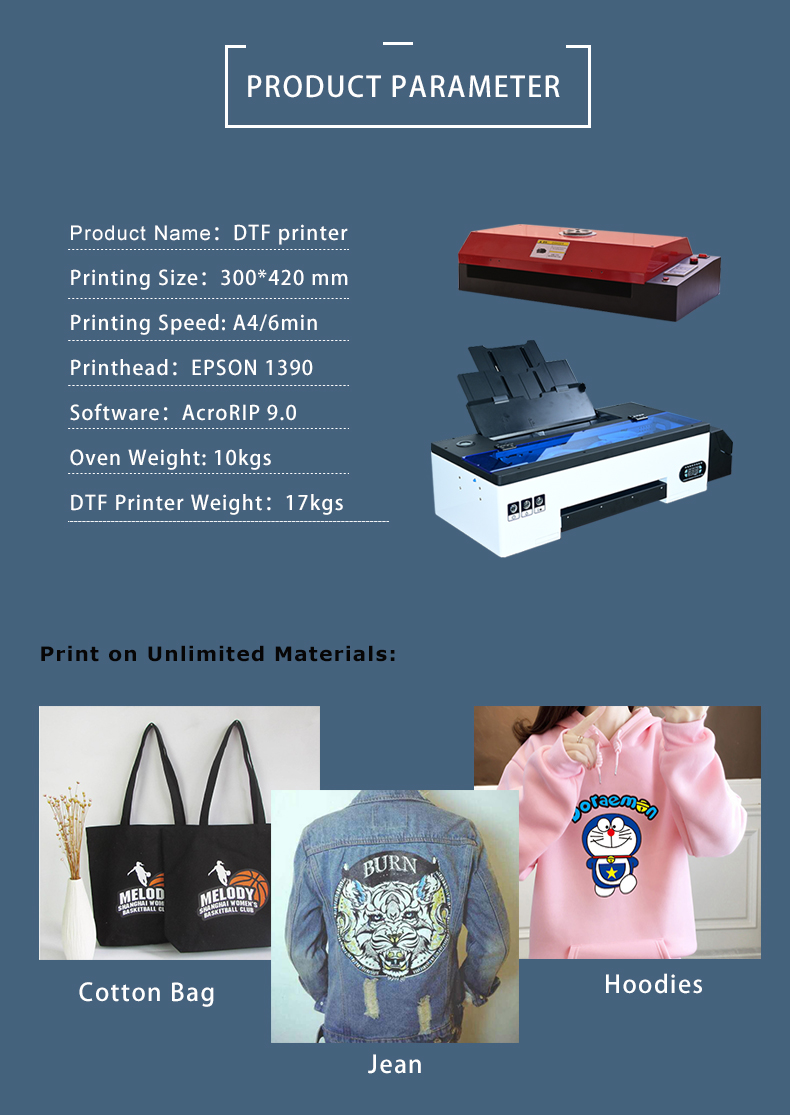 Small Size A3 DTG T Shirt Printer 2880dpi DTF Printing Machine