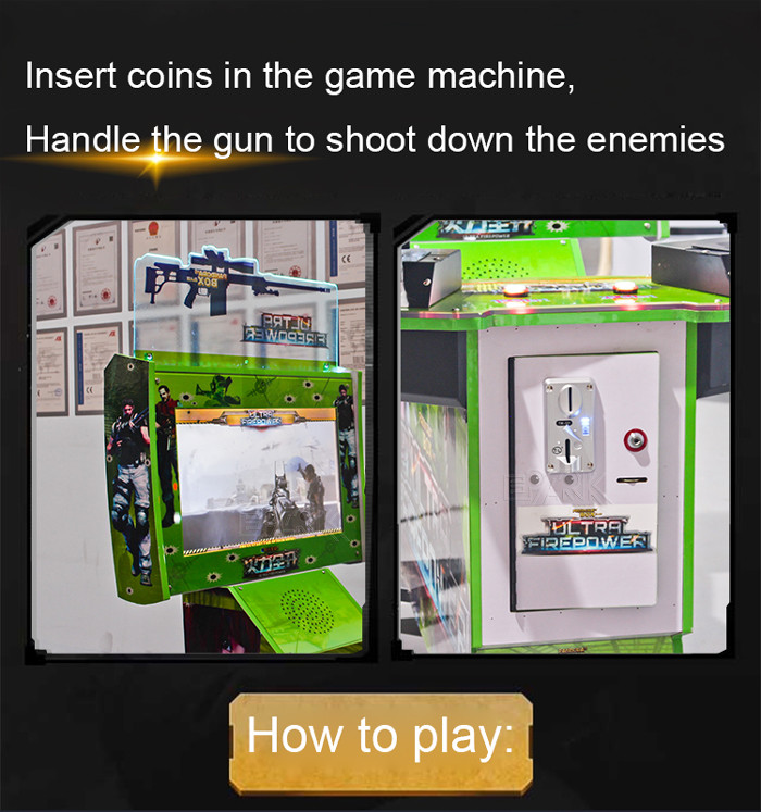 80W Indoor Amusement Shooting Arcade Machine For Double Palyers