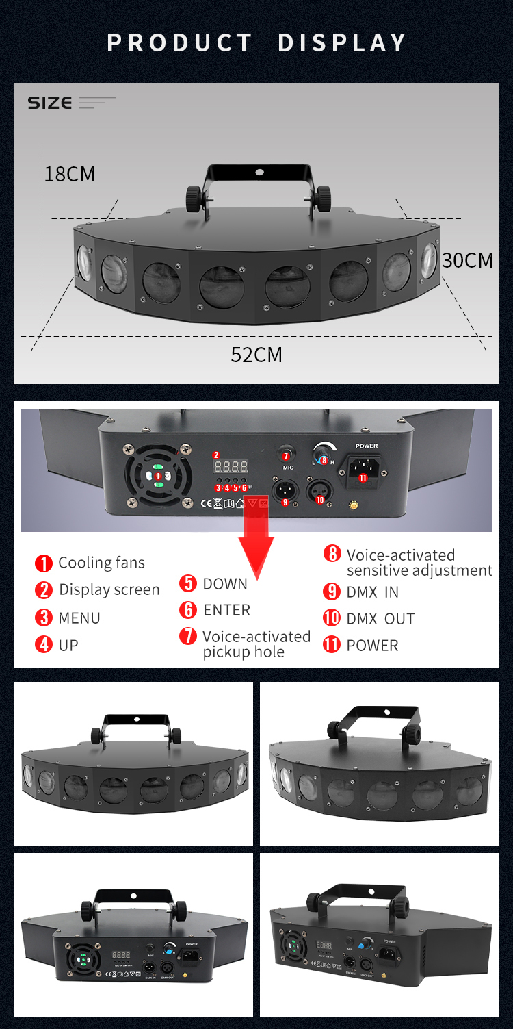 Moving Head Stage Laser Light CRI 85 With 8 Eyes RGBW Beam Bar