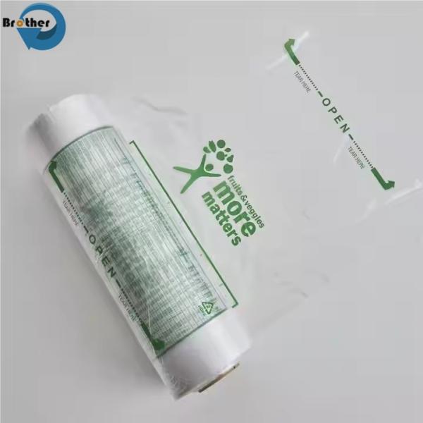 Quality Transparent Produce Bags on Roll Food Packaging Bags Customized Size for sale