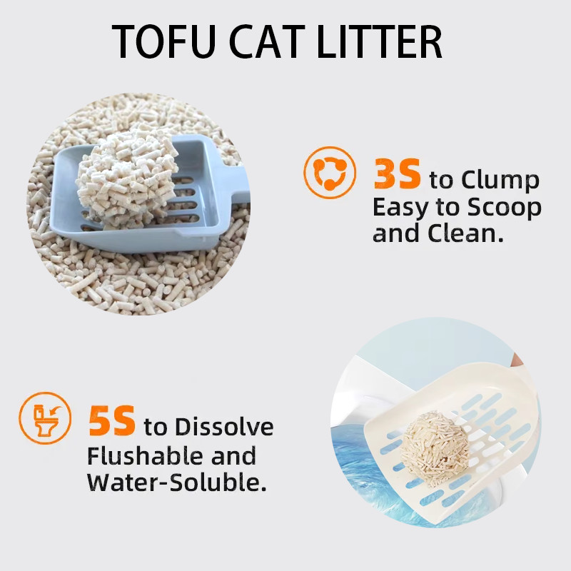 6L Customized Packaging Clumping Tofu Cat Litter Pollution Free