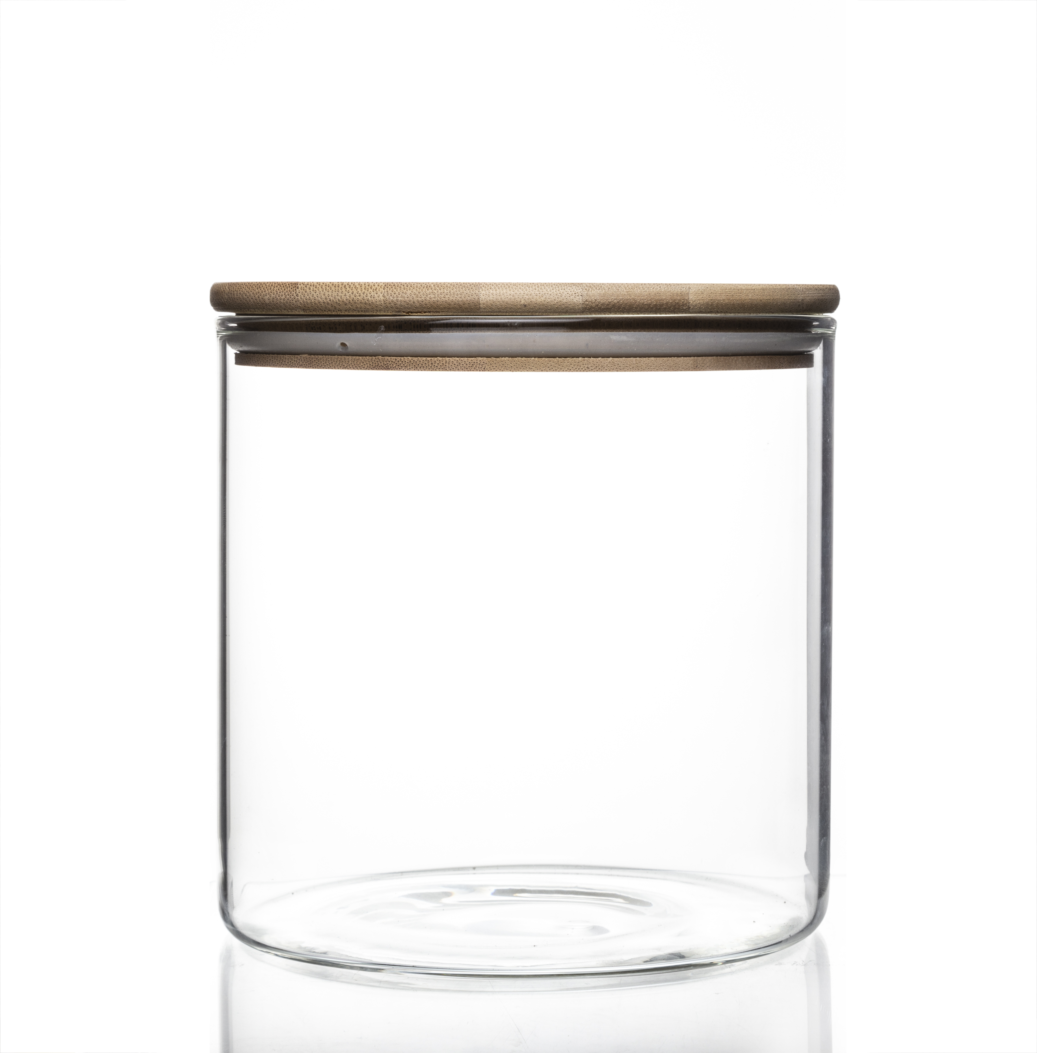 Hot Selling Jar Food Storage Canister Transparent Borosilicate Glass With Bamboo Cover