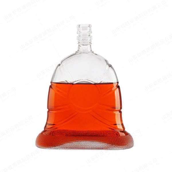Thick Bottomed Glass Bottle for Whisky Vodka Bourbon Brandy Clear Acceptable OEM