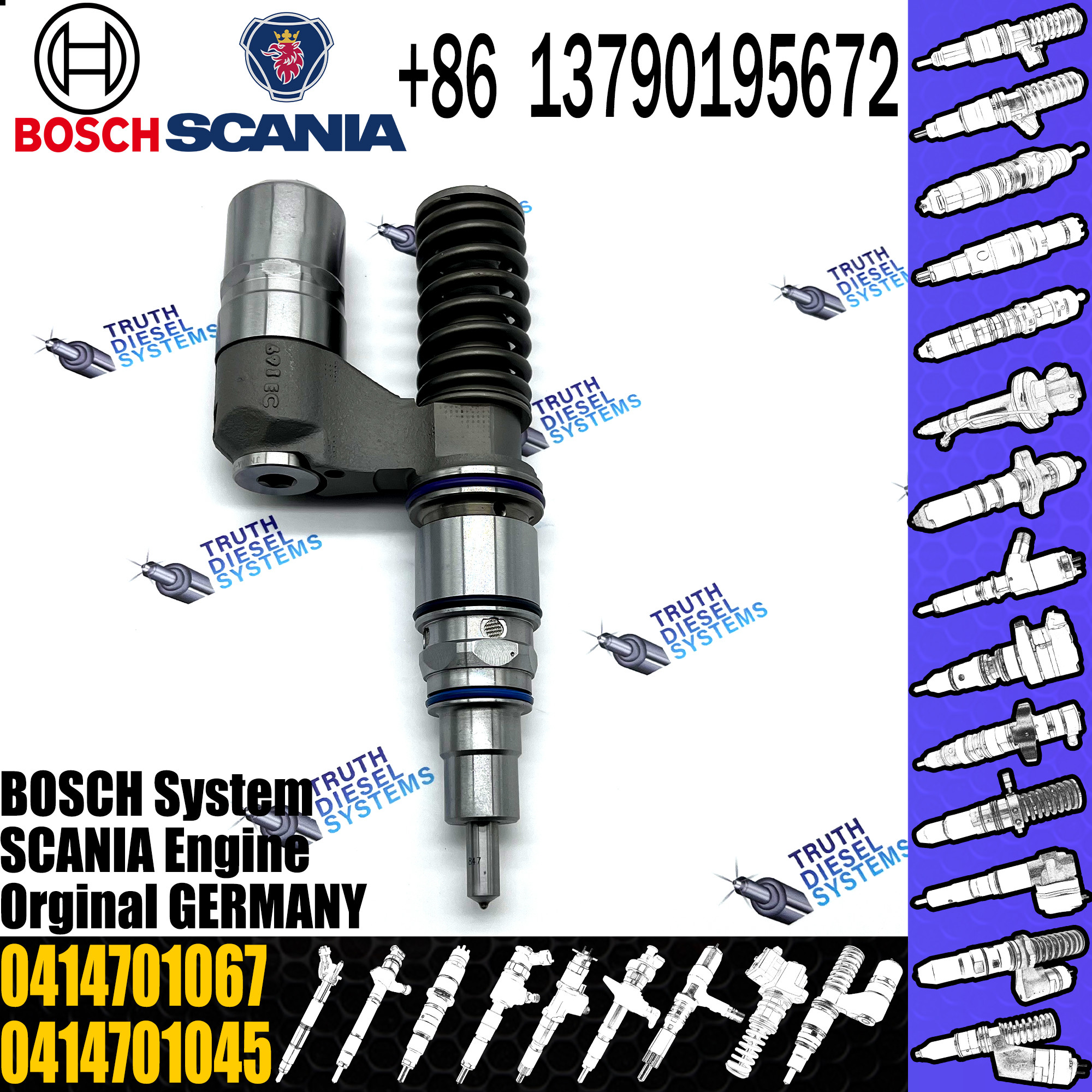 BOSCH injetor 0414701067 0414701045 Diesel fuel Unit pump assembly 1805343 for 2004-SCANIA 10.6 LT engine