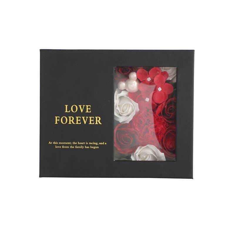 Custom Rigid Paper Packaging Gift Magnetic Foldable Packing Flowers Package Wedding Valentine Day Box with Ribbon