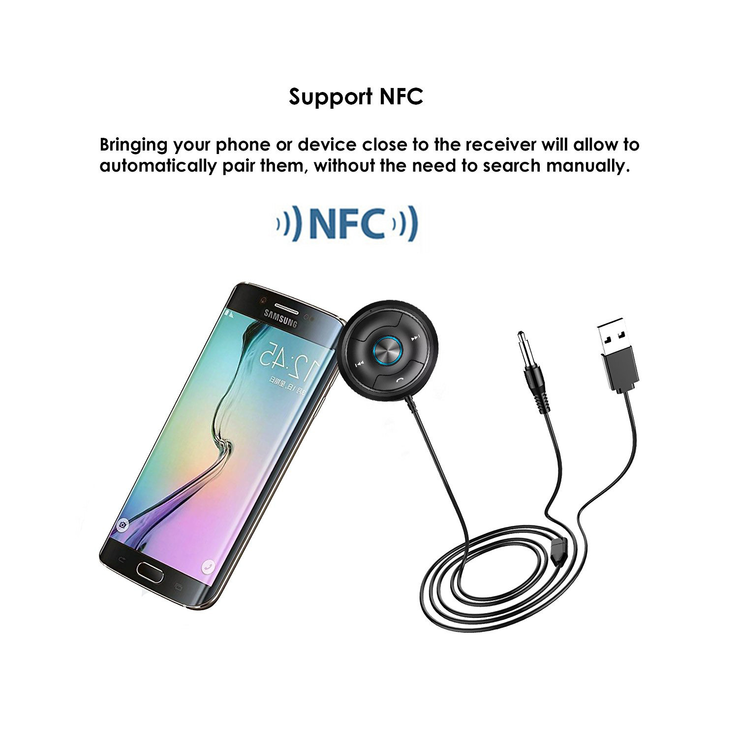 AUX Connection Bluetooth 4.0 Transmitter Audio Handfree Car Kit