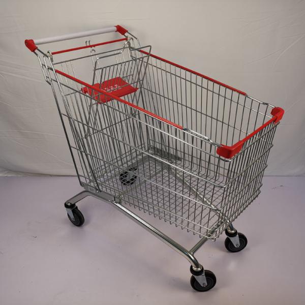 240L Super Large Grocery Shopping Trolley European Shopping Carts With Child