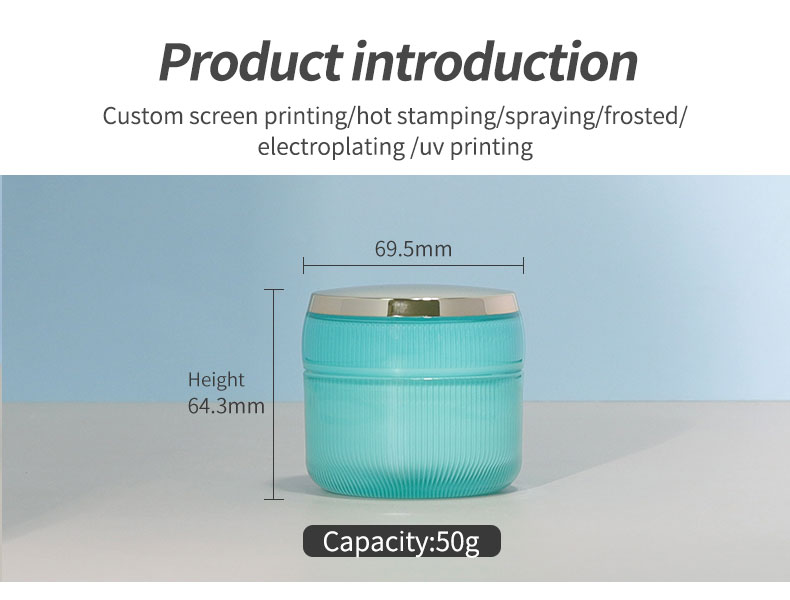 Collar Material Acrylic Double Wall Lotion Jar Round Cap Container for Face Cream and Eye Cream