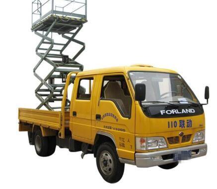 12m 450kg Loading Capacity Truck Mounted Scissor Lift with Auxiliary Lowering