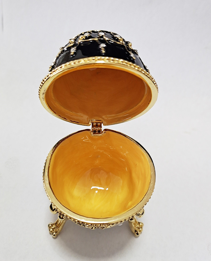 Faberge Egg Jewelry Box Series Hand Painted Jewelry Trinket Box with Rich Enamel EggBox Sparkling Rhinestone Unique Gift