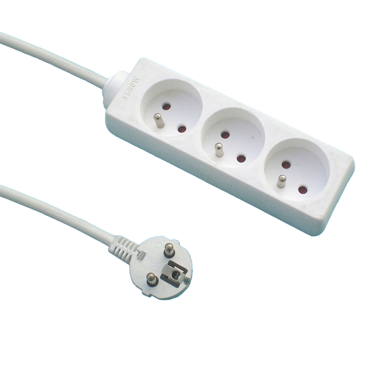 European Power Strip Extension Socket 4 Outlet with Customizable Voltage Settings