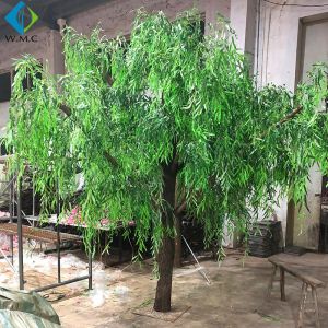  Dense Faux Weeping Willow , Green Willow Tree For Greenery Landscape Manufactures