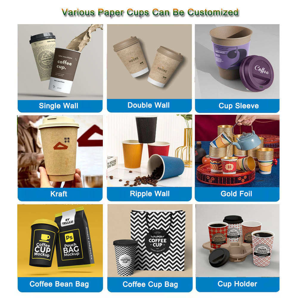 Double Wall Custom Printed Disposable Paper Water Drinking Cup Coffee Paper Cups With Lids