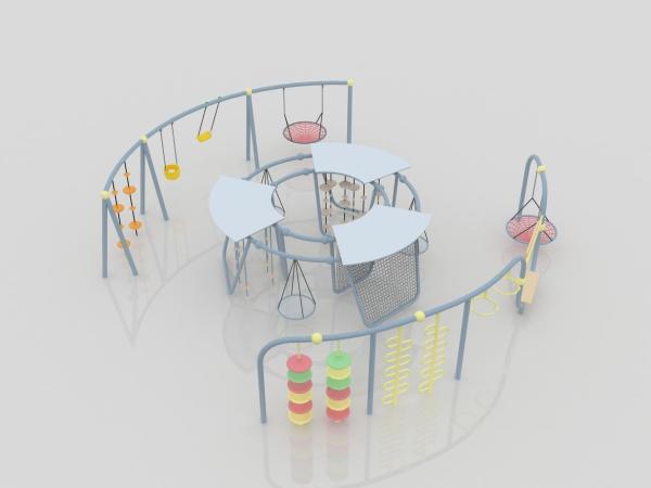 Galvanized Steel Outdoor Steel Swing Sets For Baby Adult Outdoor Playground