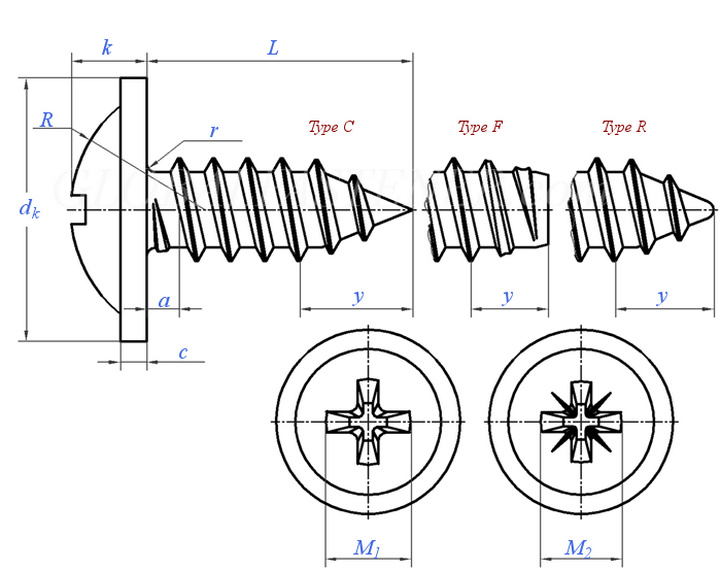 Self Tapping Screws for Metal Custom M1.4 M2 M3 M4 M5 M6 Fasteners from High Grade 4.8/ 8.8/ 10.9/ 12.9 Ect