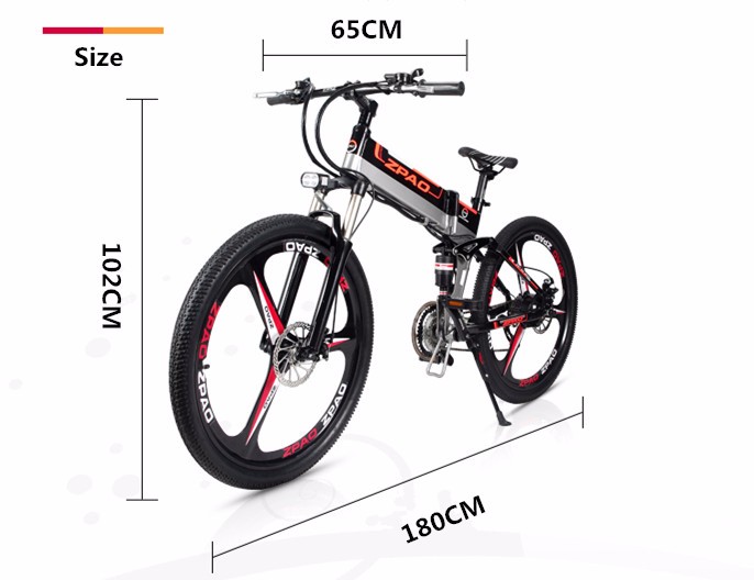48V 26 inch Electric Folding Bike With 3 Knife And Shimano 21 Speed Derailleur