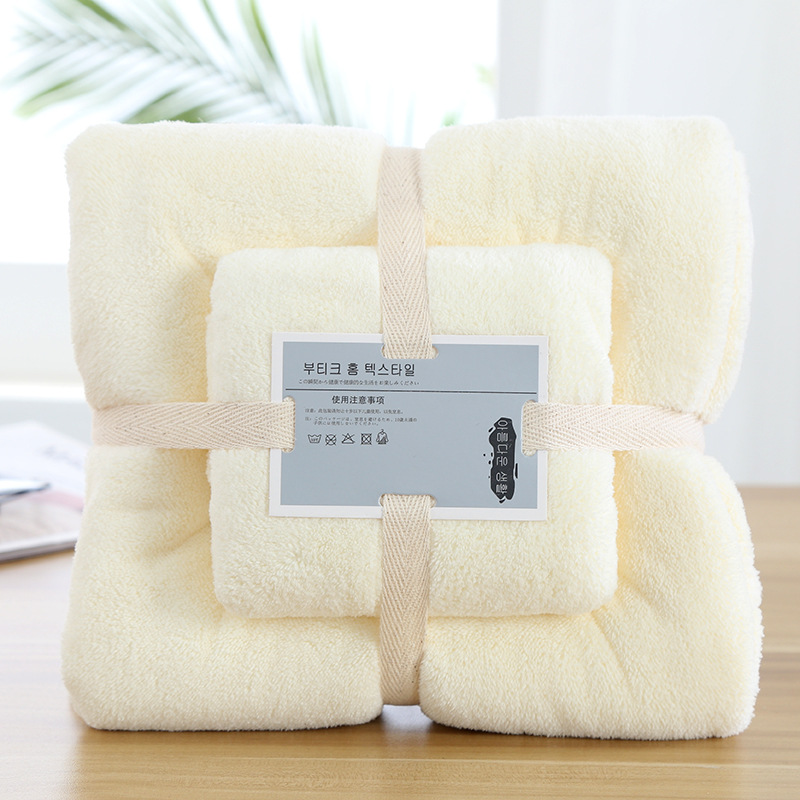 Custom Green Microfiber Towel Set High Density 2-Piece Coral Velvet 70*140cm 35*75cm