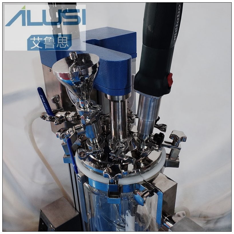 Cosmetic Cream Glass Agitator Disperser High Shear Mixer Reactor Laboratory Equipment Vacuum Emulsifier