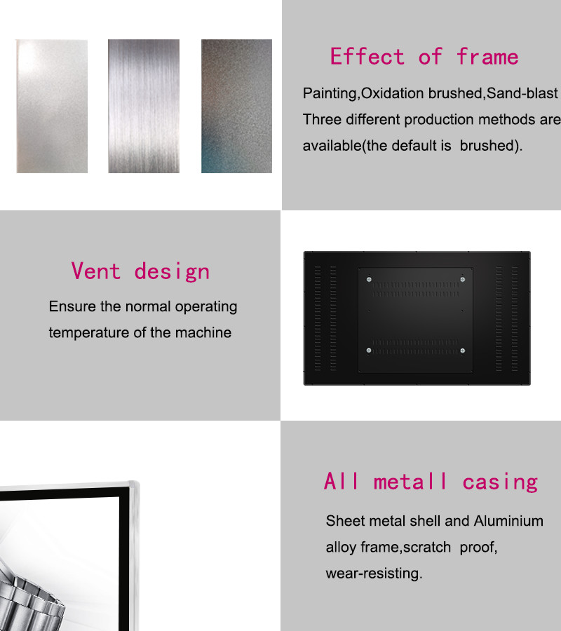 49" CPU Intel I7 IR Touching Wall Mounted Digital Signage For Interaction