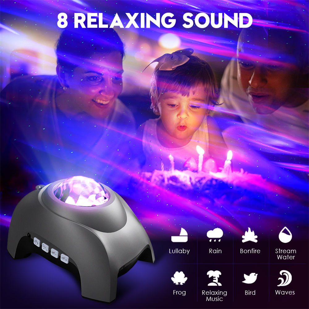 Aurora Projector Star Night Lights Northern lights Galaxy Projector for Bedroom Kids Gift with Wireless Speaker & White