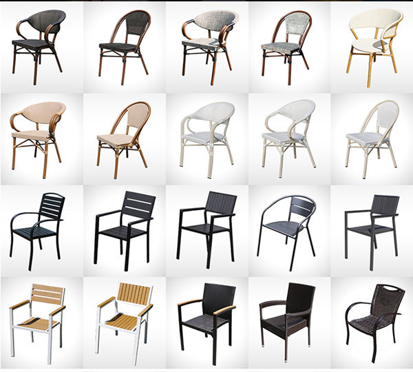 Black And White Rattan Chair Outdoor Garden Furniture High Temperature Resistance 2.5mm