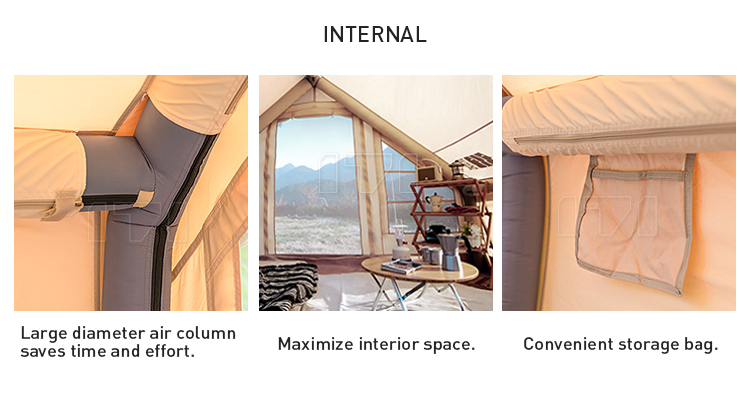 Air Family Inflatable Camping Tent Canvas Customized Luxury Polyester