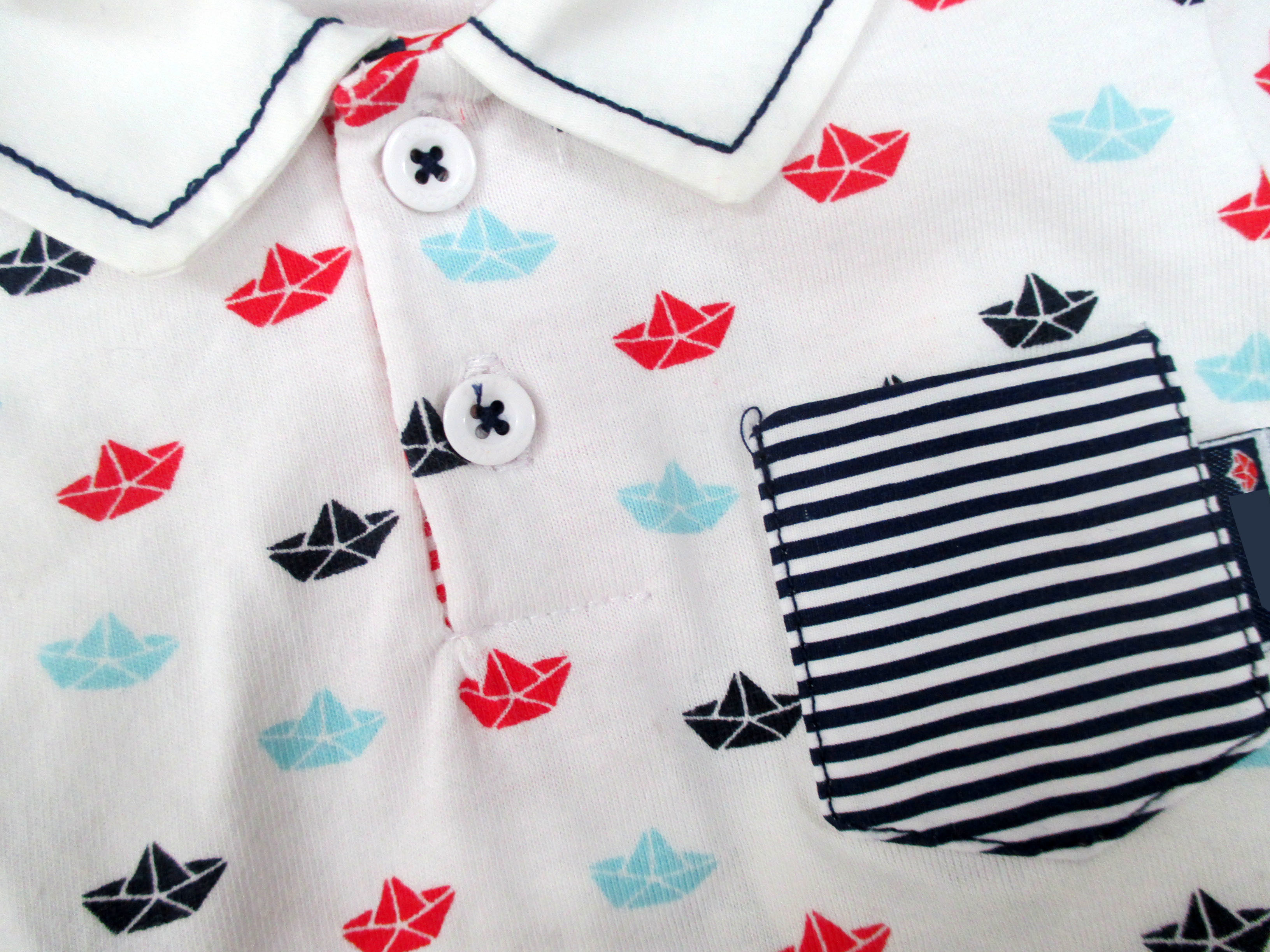 Strips Summer 2 Piece Outfits Baby Boy Collared Polo