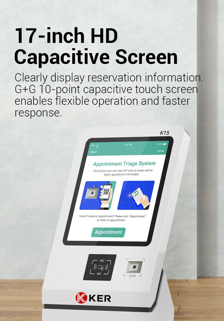 Standing Touch Screen Monitor Self-Service Kiosk Multifunction Self Service Terminal