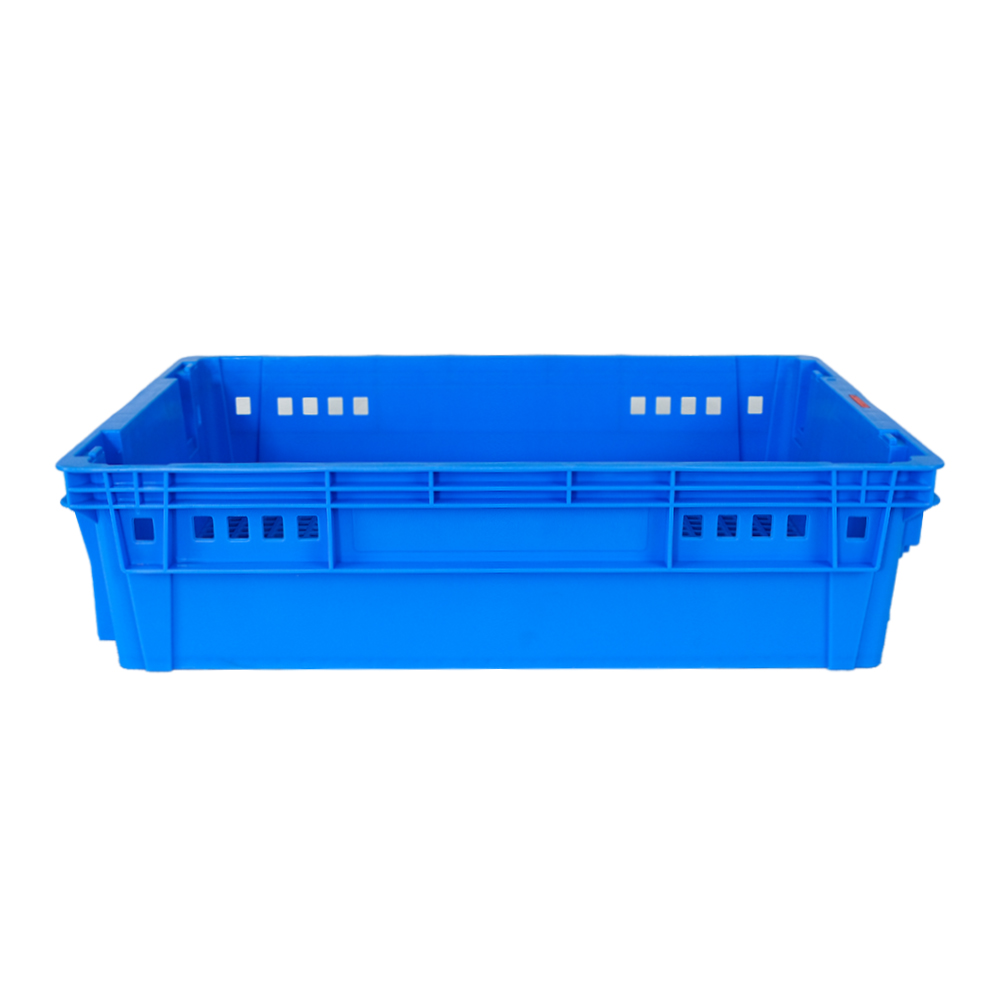 Supermarket Storage Mesh Turnover Box Eco-Friendly PP Plastic Crate Stackable with Logo