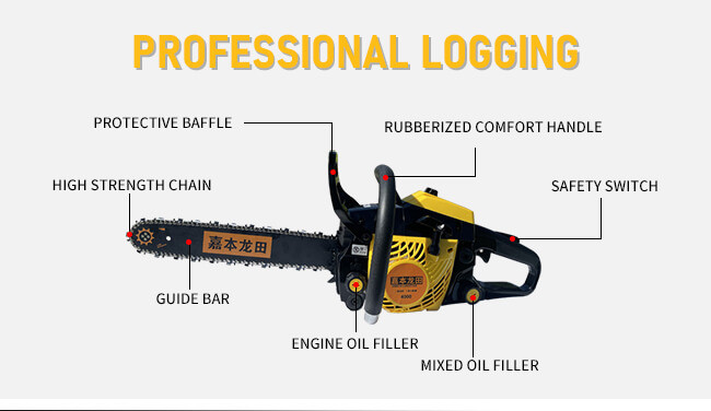 Single Cylinder 2 Strokes Professional Petrol Wood Cutting Machine Gasoline Chainsaw 16''