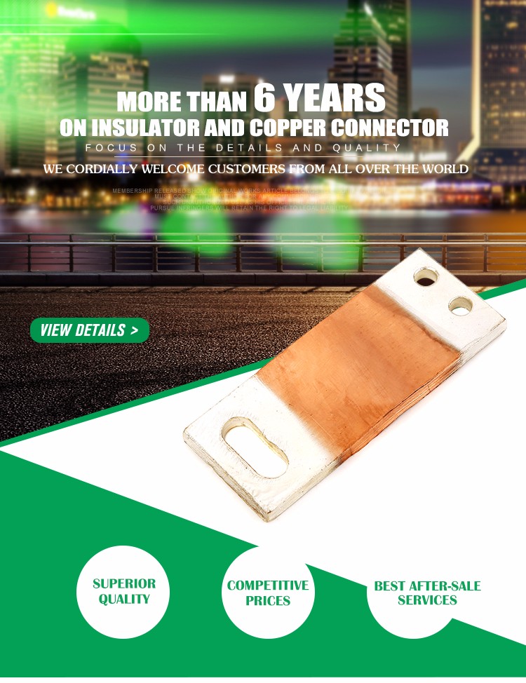 Pure wire ISO certificated copper busbar Ti electrical connecotor terminal