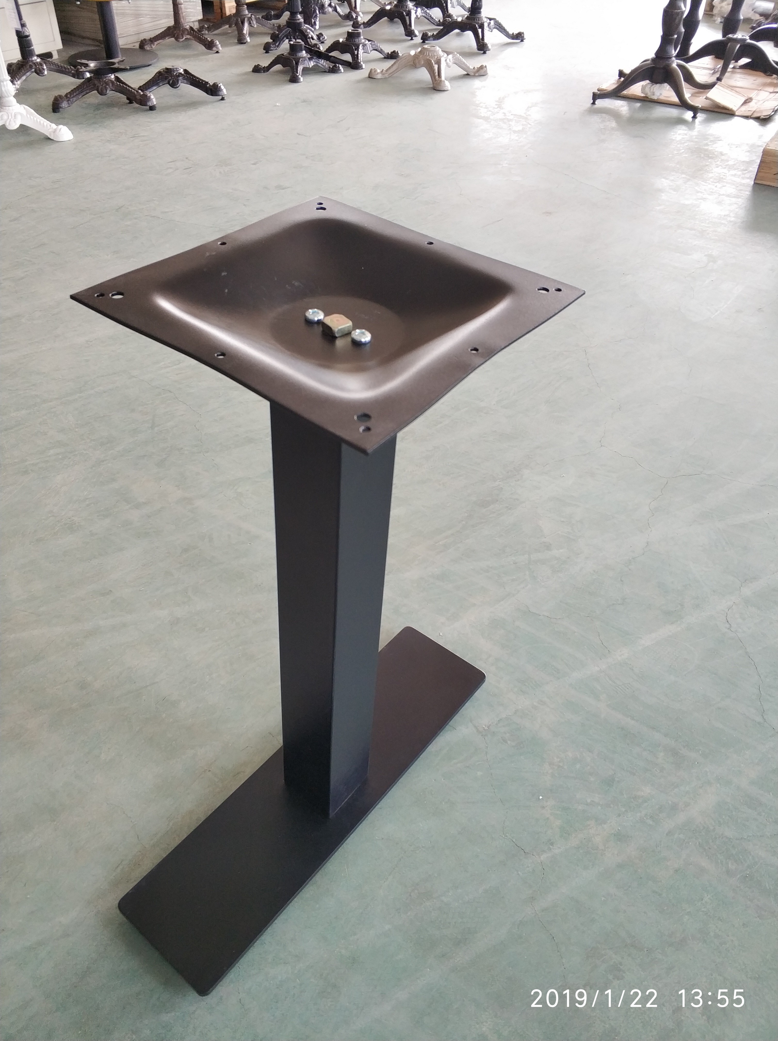 6ft Metal Restaurant Table Bases Steel Furniture Legs Modern Style Sandy Texture Finish