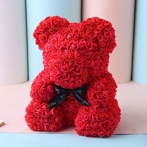 Large Rose Bear Foam / PE Handmade Artificial Flowers for Valentine Day Gift